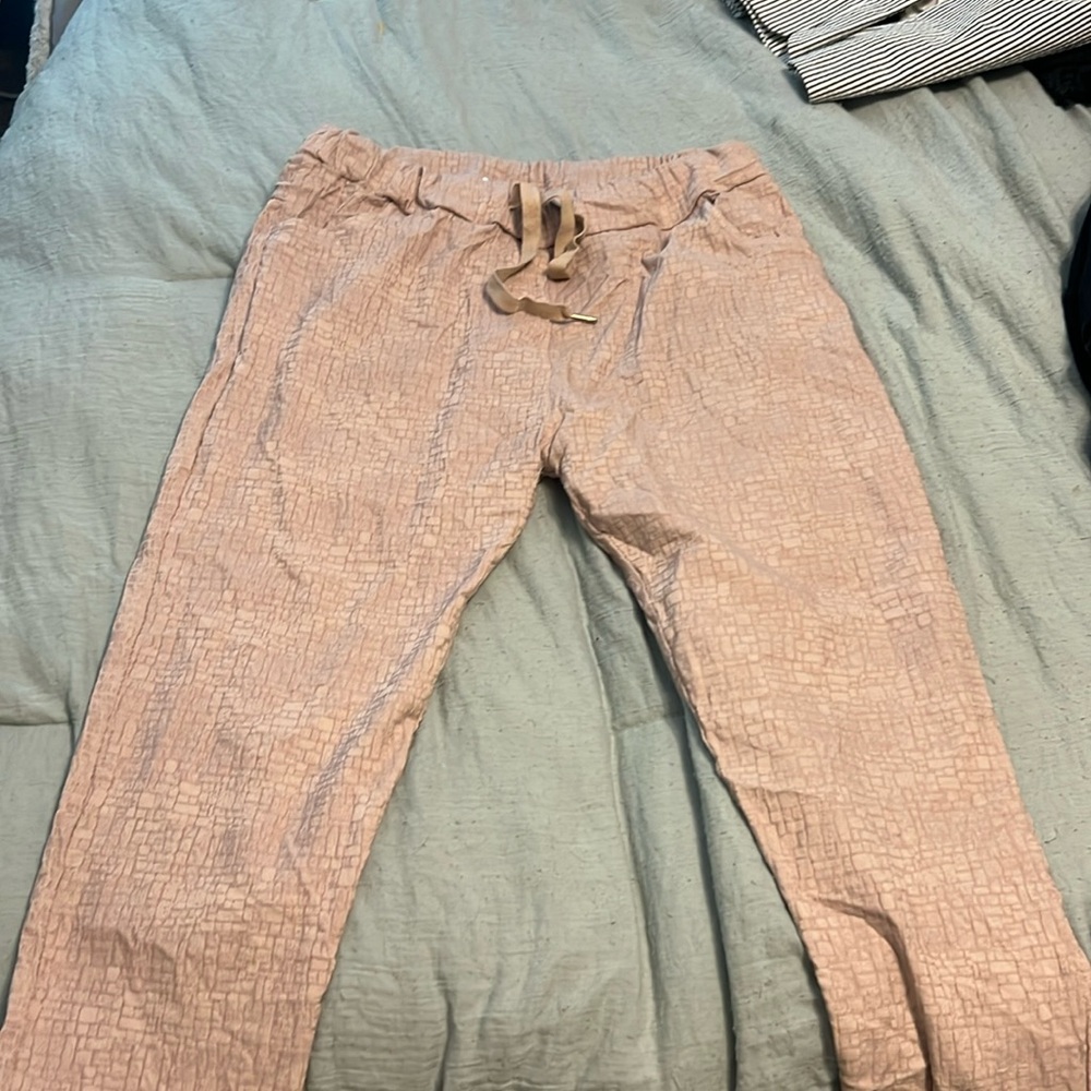 Blush pink 100% Italian pants